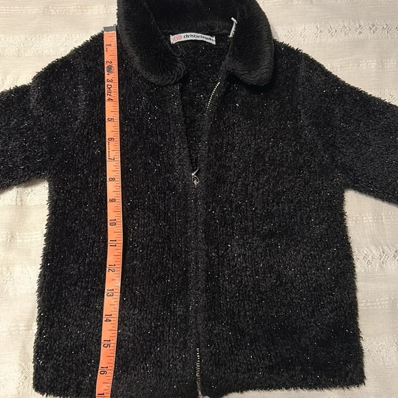 Girls Christie Brooks Black Sparkle Sweater - Picture 4 of 7